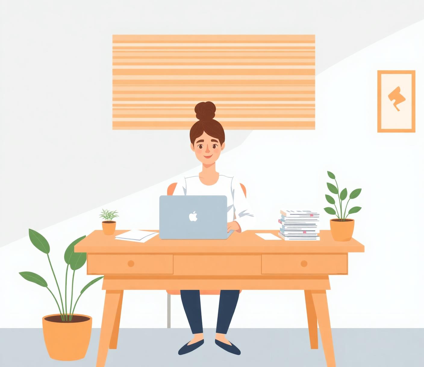 Small business owner working at a bright, welcoming desk